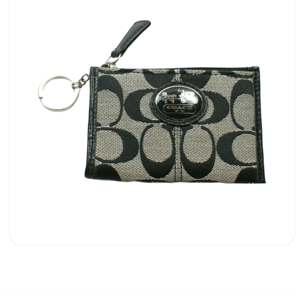 Coach Signature Monogram Jacquard C Logo Coin Purse - 4.5"L x 3.25"H x 1"D - Picture 5 of 6